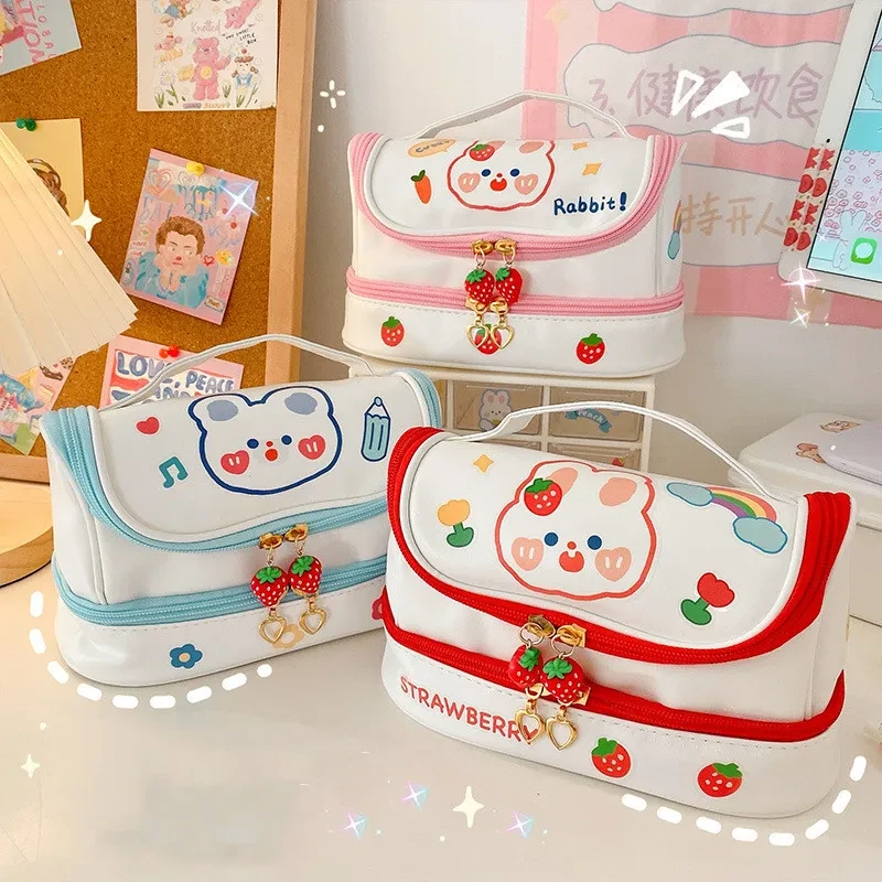 Estuche para lápices multicapa para niñas con gran capacidad y apariencia elegante.