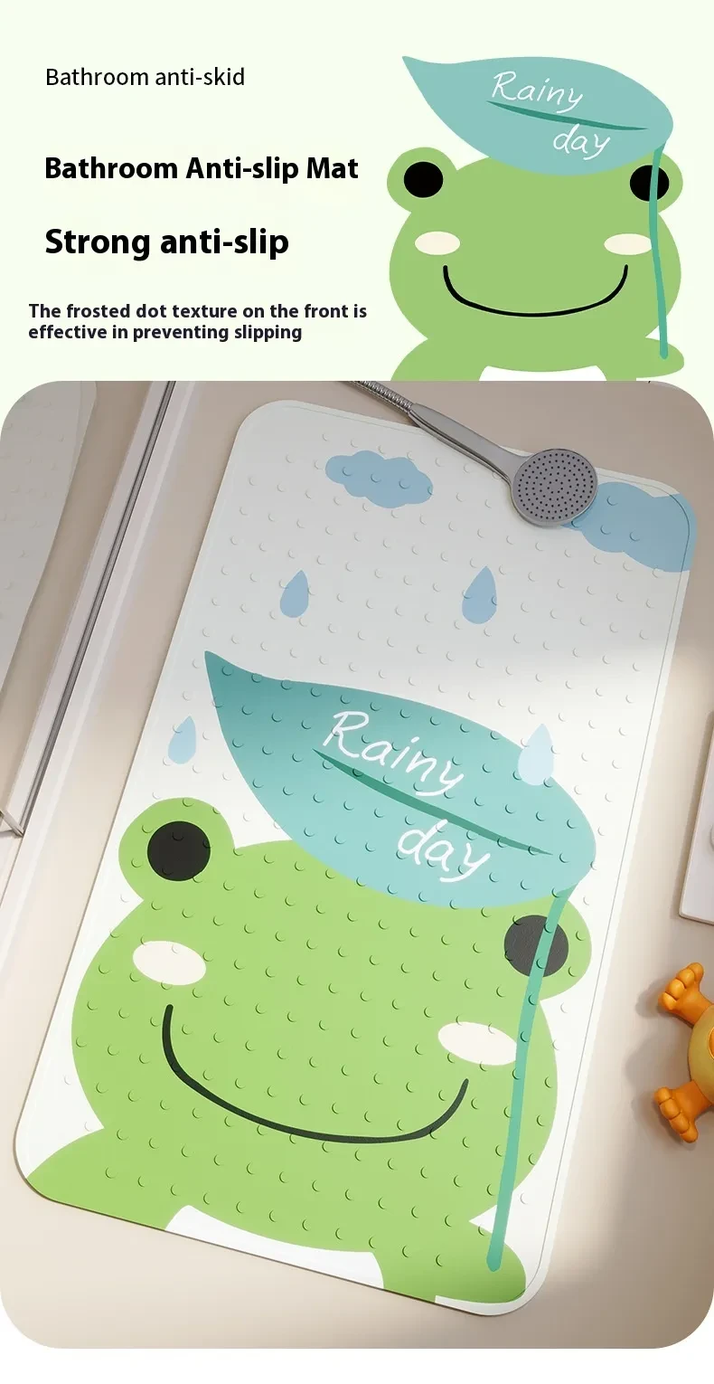 Alfombrilla antideslizante con ventosa para baño, ideal para ducha y baño infantil.