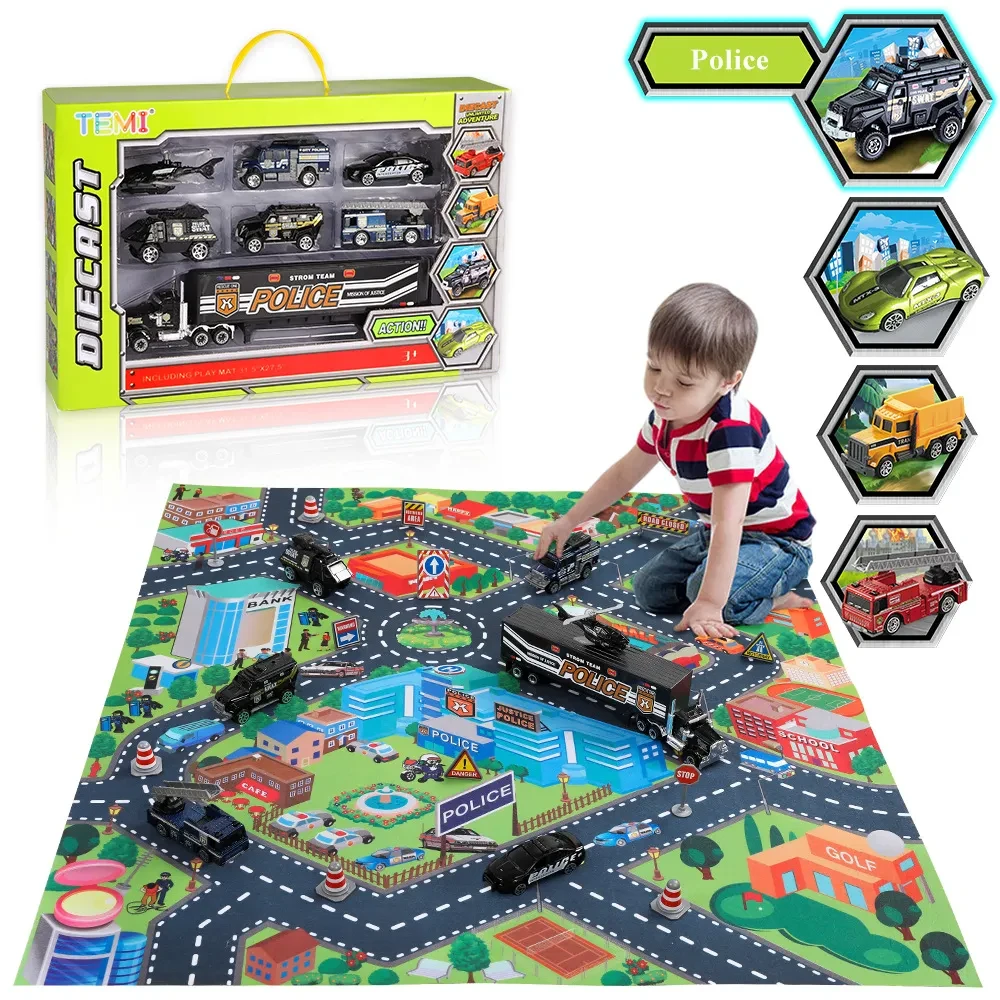 Alfombra de juego para minicoches de carreras, con diseño de ingeniería de aleación