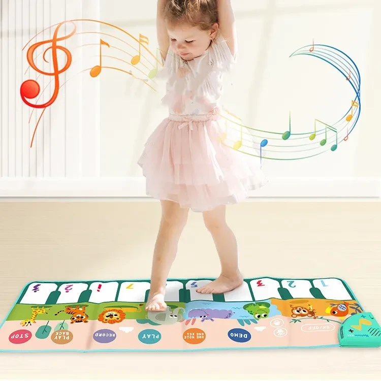 Alfombra de juego musical con animales divertidos y multifuncionales para niños