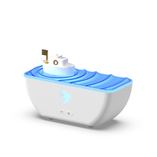 Difusor de aroma de barco, lámpara de noche colorida con degradado y humidificador