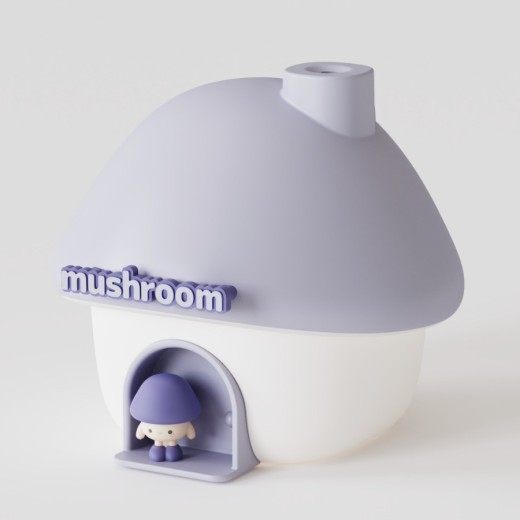 Humidificador silencioso con luz ambiental Mushroom House
