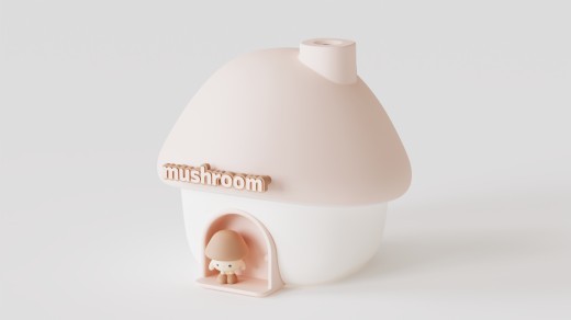 Humidificador silencioso con luz ambiental Mushroom House