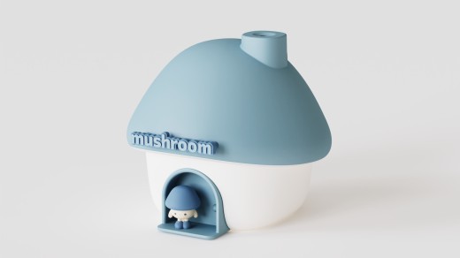 Humidificador silencioso con luz ambiental Mushroom House