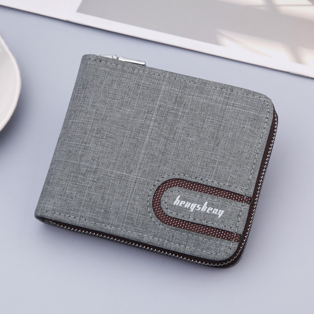 Cartera corta multifuncional de lona para hombre