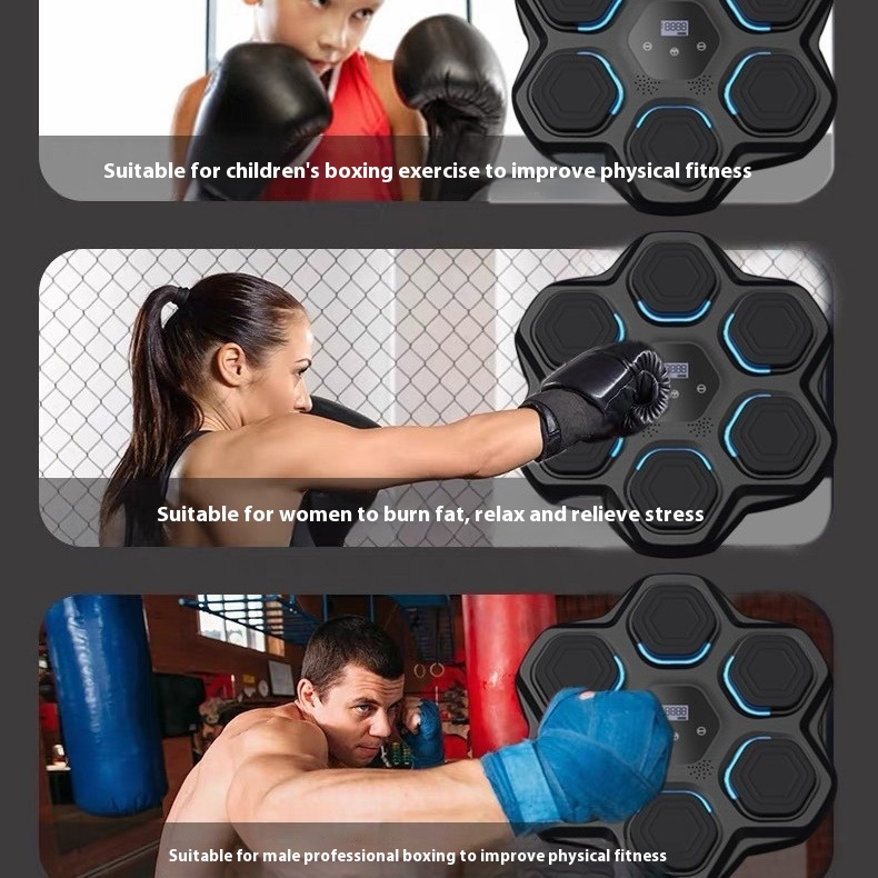 Objetivo de boxeo con música inteligente para montar en la pared, entrenamiento en casa, reacción