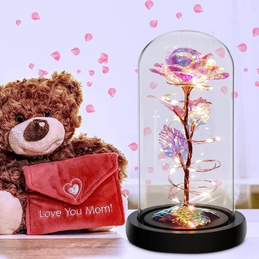 Regalo de Navidad con lámina de oro, regalo de San Valentín
