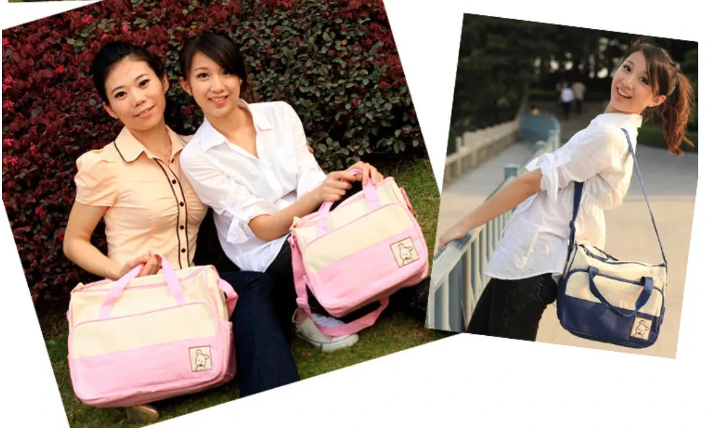 Bolsa de pañales para bebé, ideal para mamá, porta biberones, cochecito de bebé, conjuntos de bolsas de pañales de maternidad