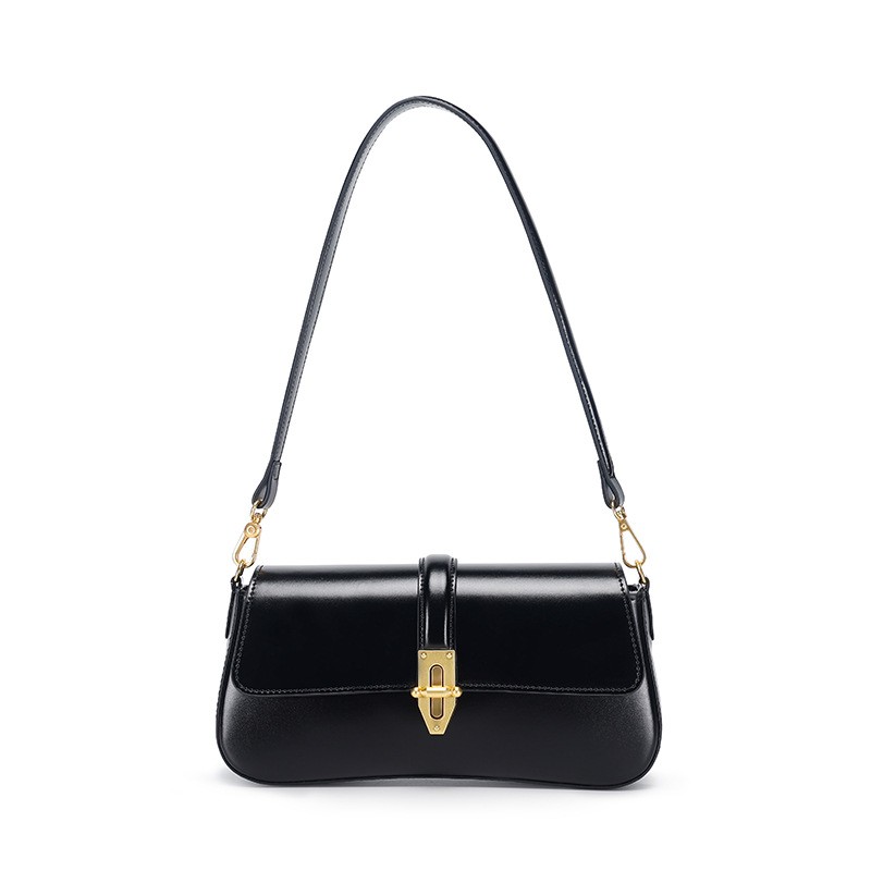 Bolso bandolera de piel para mujer con textura avanzada y diseño baguette salvaje en la axila