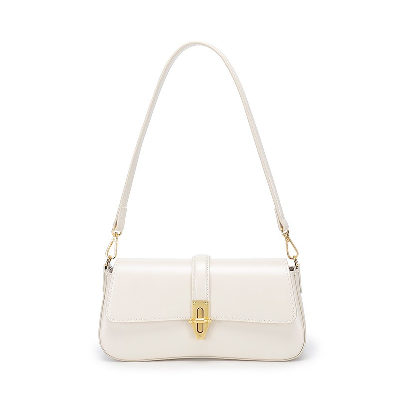 Bolso bandolera de piel para mujer con textura avanzada y diseño baguette salvaje en la axila