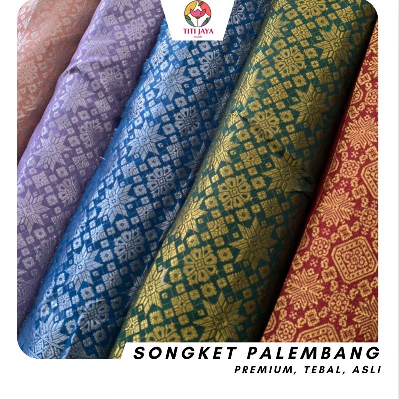 (Tela étnica indonesia) Songket de Palembang/Songket grueso de primera calidad/Songket típico de Sumatra/Tejido de Sumatra