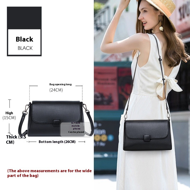 Bolso bandolera de piel de vaca, elegante, sencillo y versátil para mujer