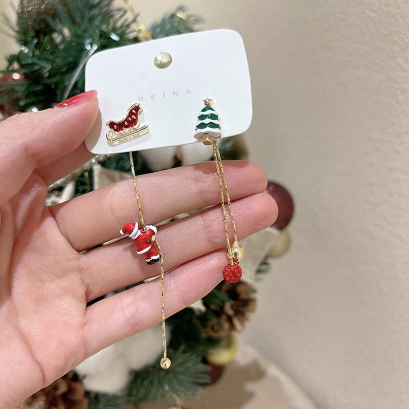 Pendientes largos con flecos para hombre mayor, regalo de Navidad