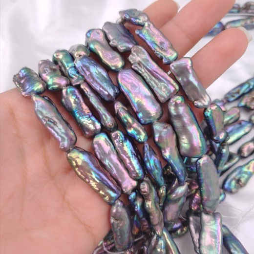 Joyería natural de agua dulce con agujero vertical de perla negra