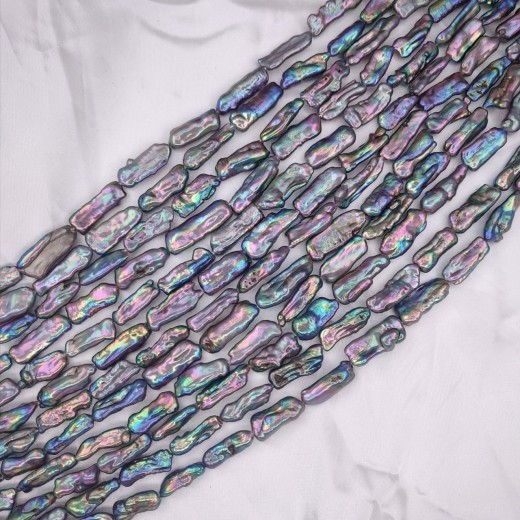 Joyería natural de agua dulce con agujero vertical de perla negra