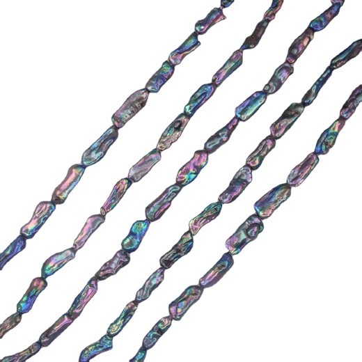 Joyería natural de agua dulce con agujero vertical de perla negra