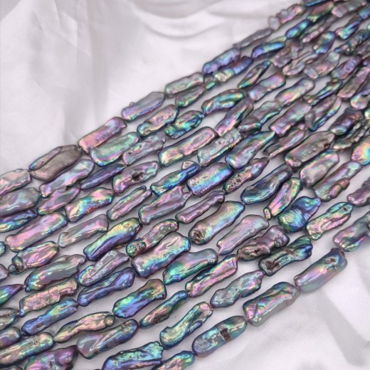 Joyería natural de agua dulce con agujero vertical de perla negra