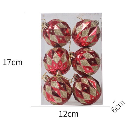 Bolas navideñas de plástico de 6 cm, 6 unidades, regalo de Navidad