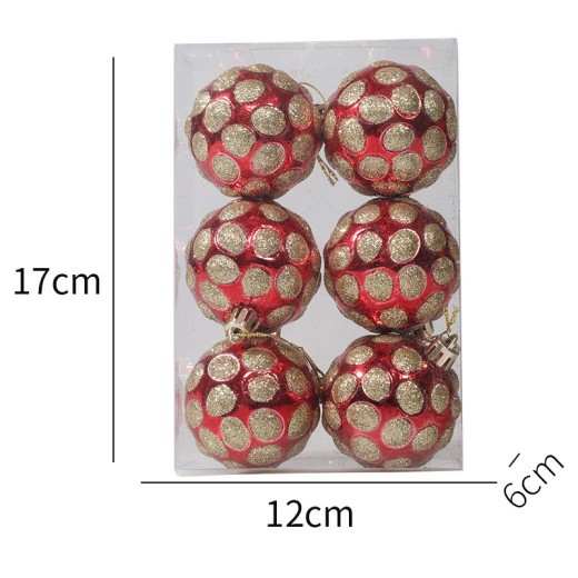 Bolas navideñas de plástico de 6 cm, 6 unidades, regalo de Navidad