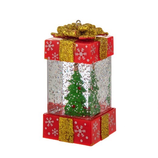 Decoraciones navideñas Bola de cristal Caja de regalo navideña Luces