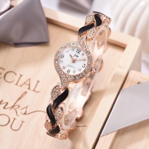 Reloj de diamantes con correa Love para mujer, moderno y combinable con todo.