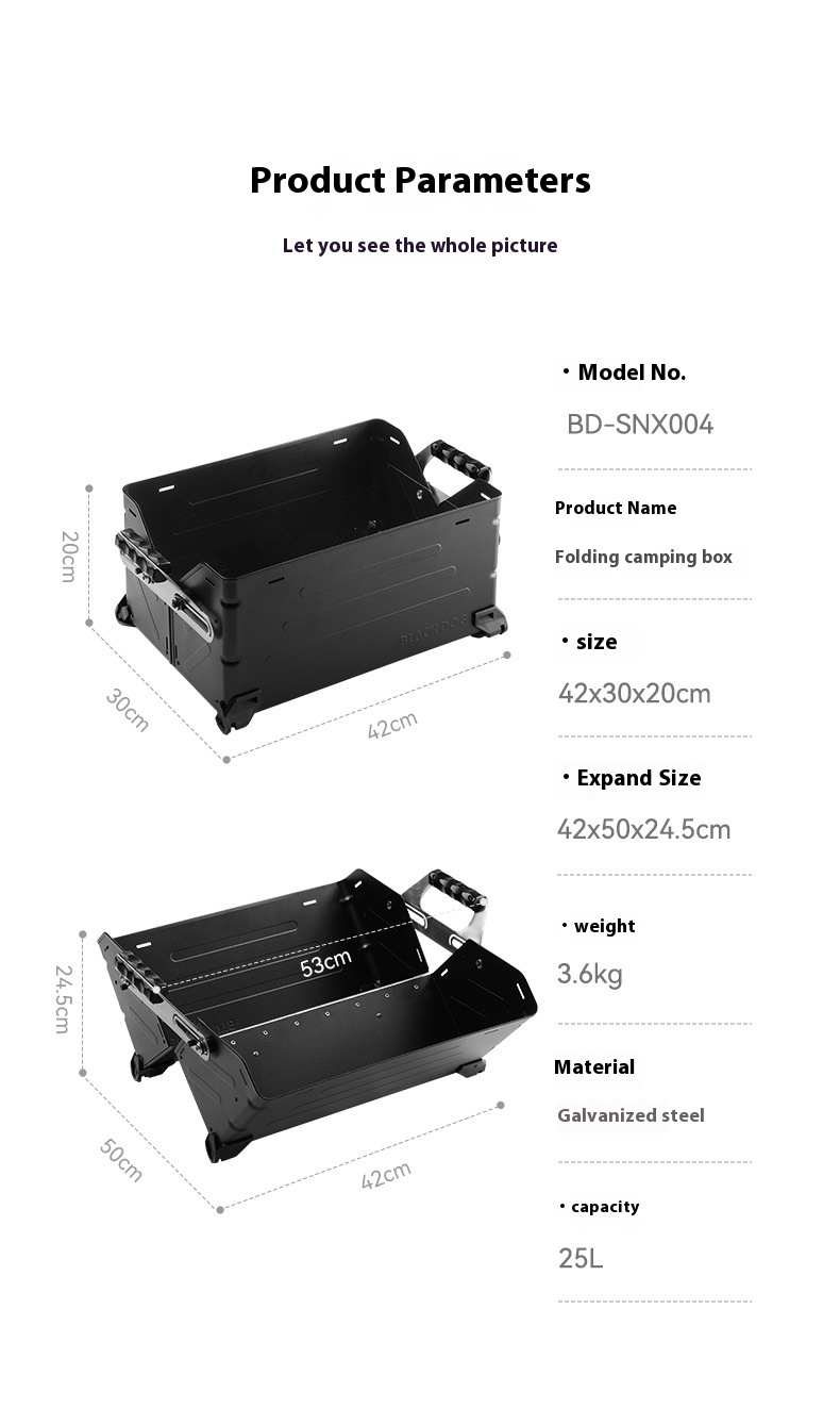 Caja de almacenamiento plegable para acampar al aire libre