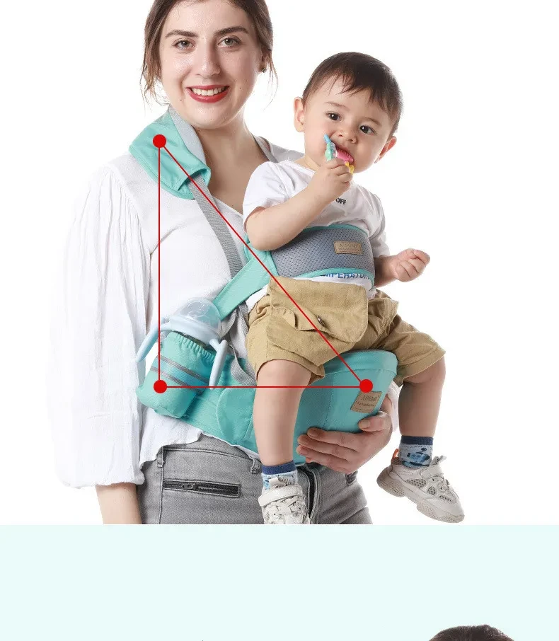 Portabebés multifuncional con correa para niños, taburete de cintura para bebé