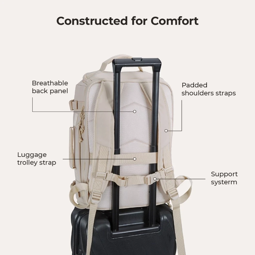 Mochila de viaje BAGSMART Tas para portátil de 15,6 pulgadas, 28 l, impermeable, para llevar en el día a día, bolsa de viaje