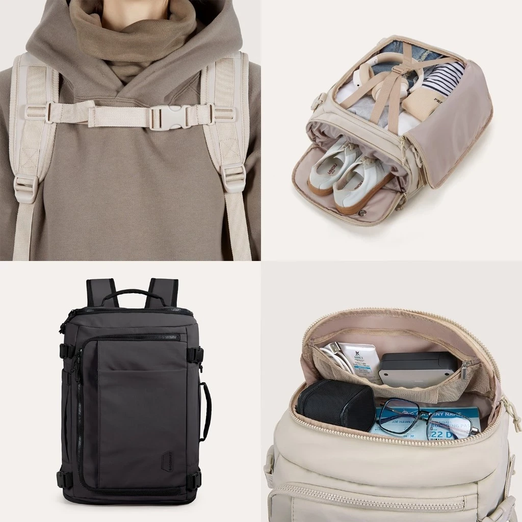 Mochila de viaje BAGSMART Tas para portátil de 15,6 pulgadas, 28 l, impermeable, para llevar en el día a día, bolsa de viaje