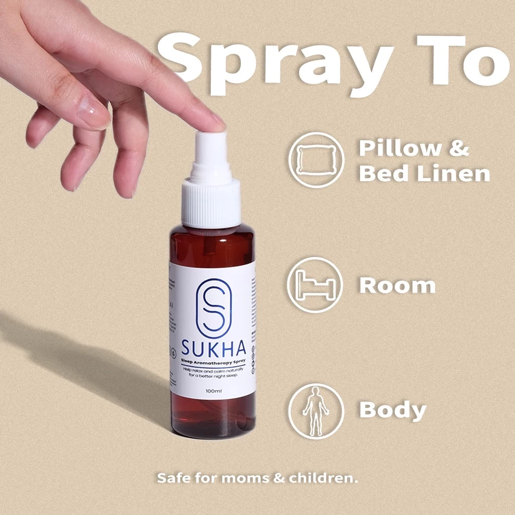 Sukha Pulas - Spray de aromaterapia natural para dormir profundamente (100 ml)