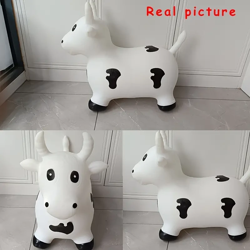 Juego inflable de vaca y caballo para niños de 3 a 6 años. PVC resistente, diversión para saltar al aire libre con bomba incluida. Regalo perfecto para niños y niñas.