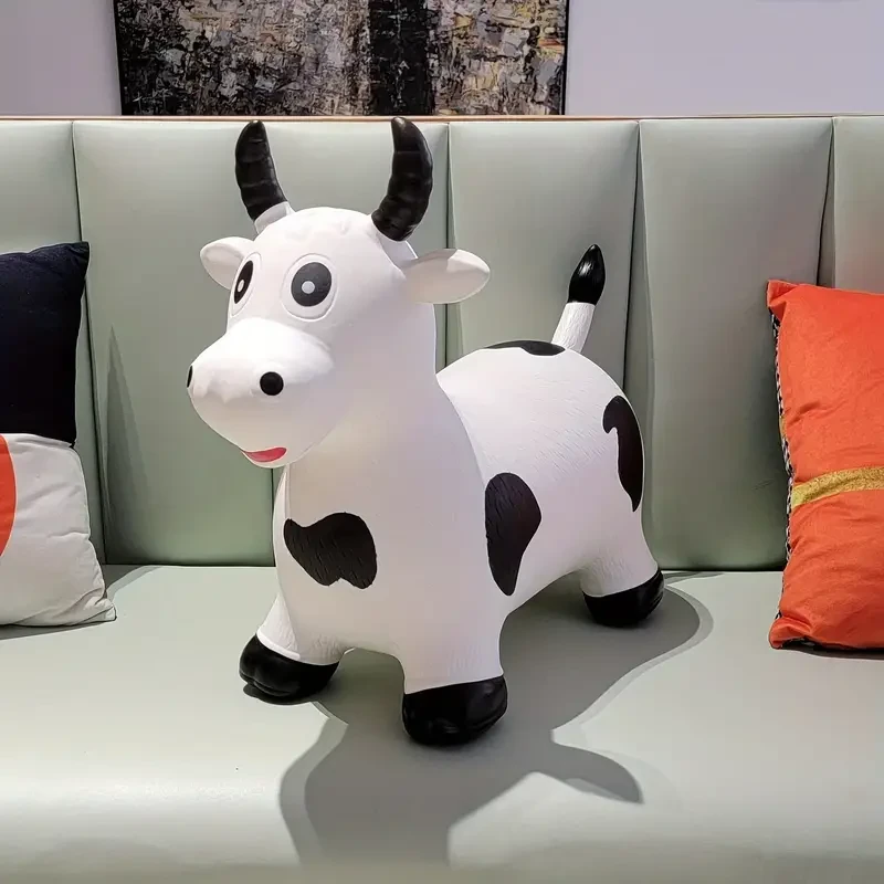 Juego inflable de vaca y caballo para niños de 3 a 6 años. PVC resistente, diversión para saltar al aire libre con bomba incluida. Regalo perfecto para niños y niñas.