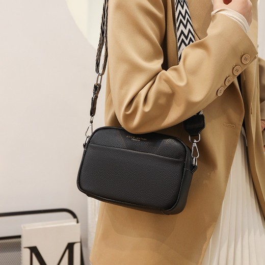 Bolso bandolera de moda con rombos bordados, correa ancha para el hombro, bonito bolso cuadrado pequeño para mujer