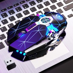 Ratón inalámbrico recargable silencioso Silver Eagle A7, accesorios para computadora