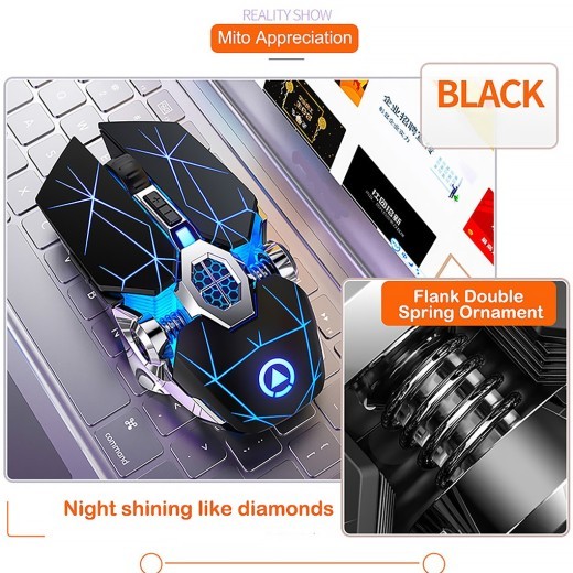 Ratón inalámbrico recargable silencioso Silver Eagle A7, accesorios para computadora