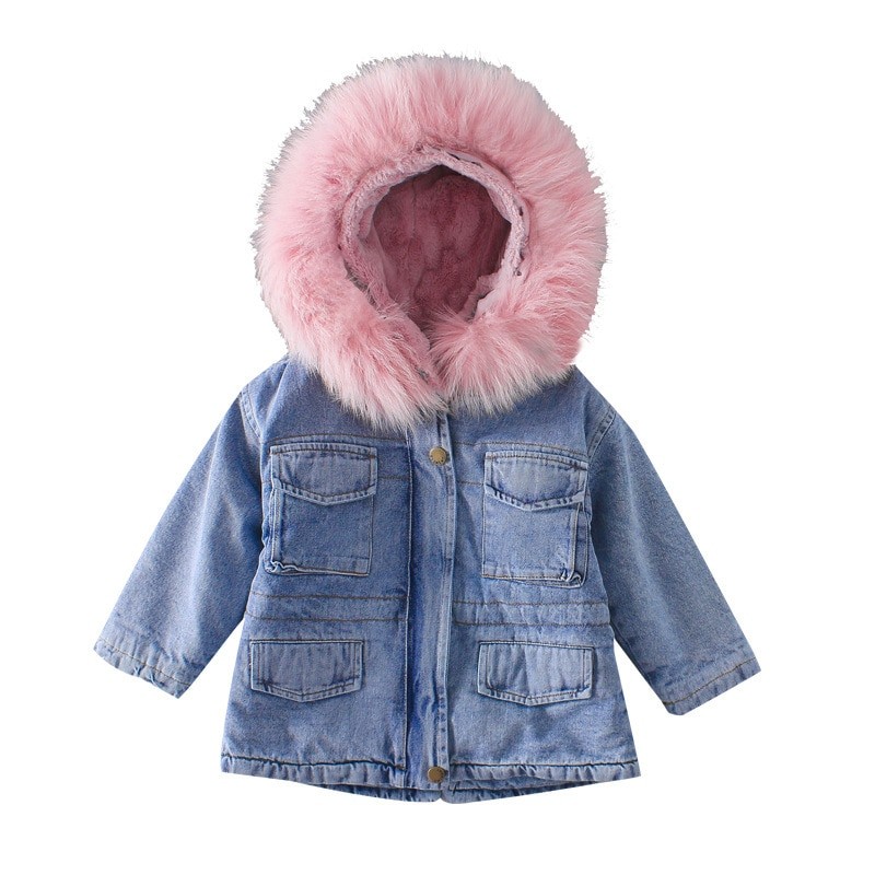 Chaqueta vaquera de terciopelo para niña, otoño e invierno