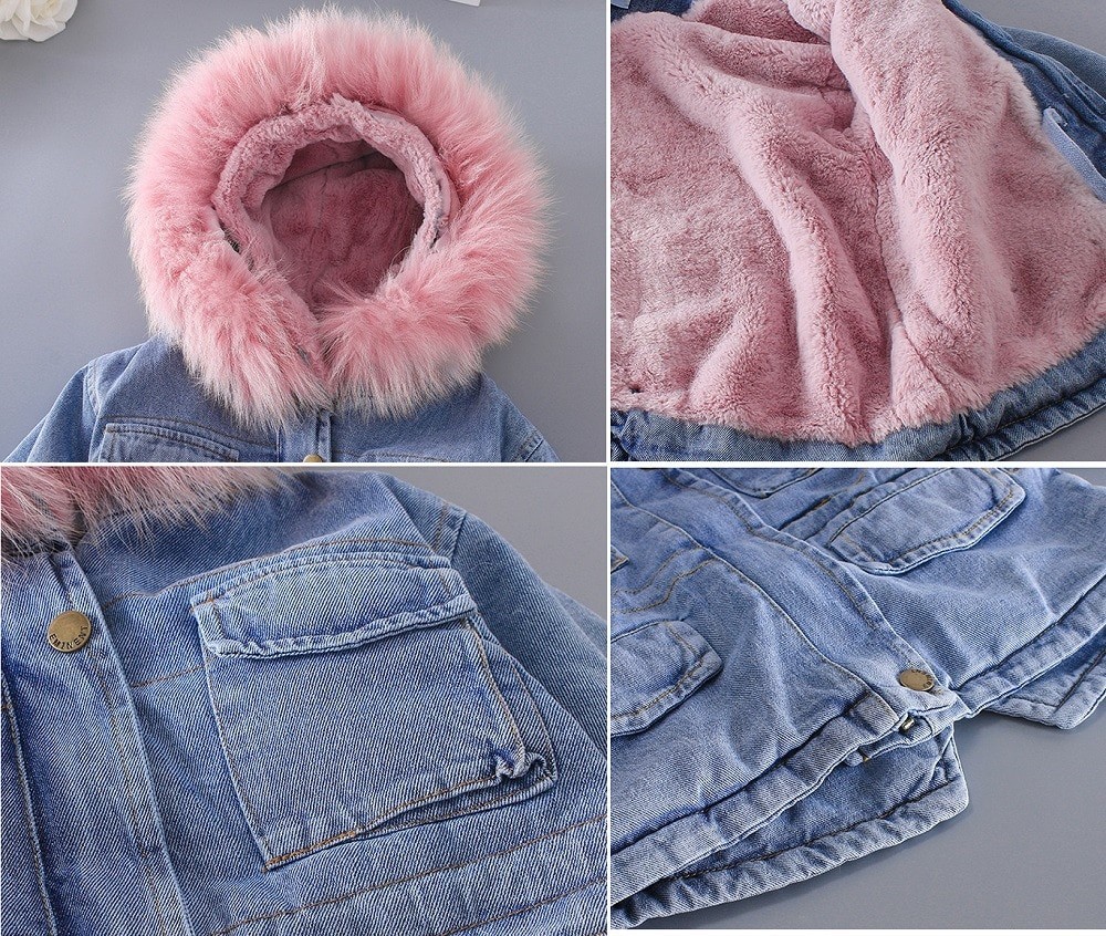 Chaqueta vaquera de terciopelo para niña, otoño e invierno