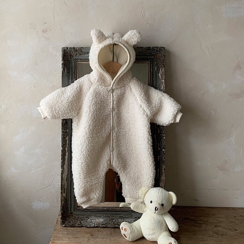 Jersey de algodón con capucha de cordero de doble cara para bebés, niños y niñas, de invierno