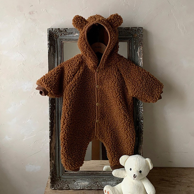 Jersey de algodón con capucha de cordero de doble cara para bebés, niños y niñas, de invierno