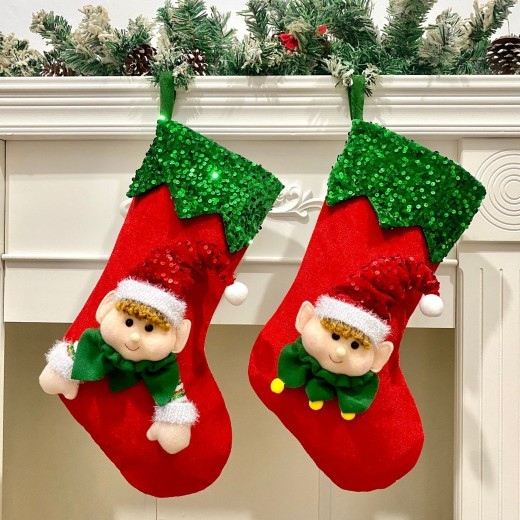 Bolsa de regalo de dulces de duende navideño