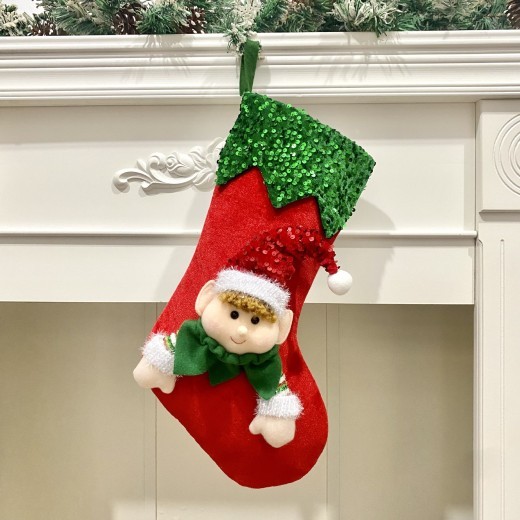 Bolsa de regalo de dulces de duende navideño