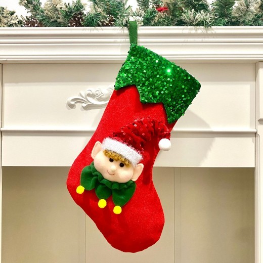 Bolsa de regalo de dulces de duende navideño