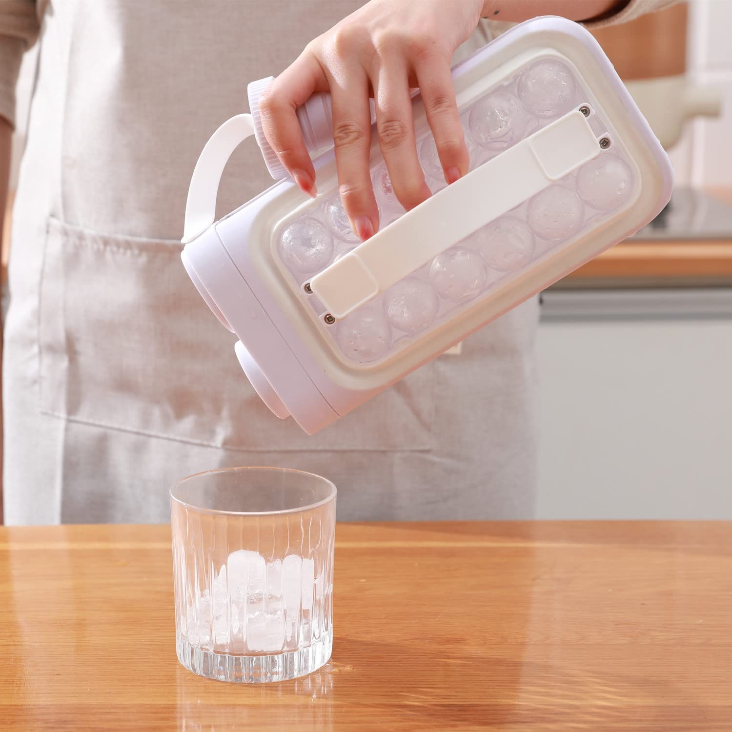 Hervidor de agua portátil 2 en 1 con bola de hielo de liberación rápida, utensilios de cocina de verano