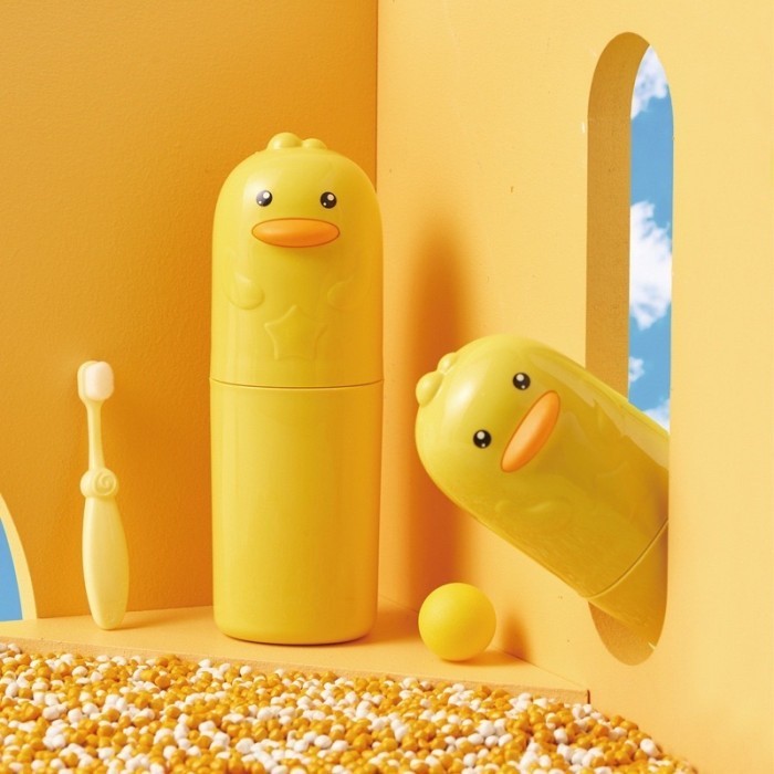 Estuche portátil para pasta de dientes de viaje con diseño de pato antipolvo