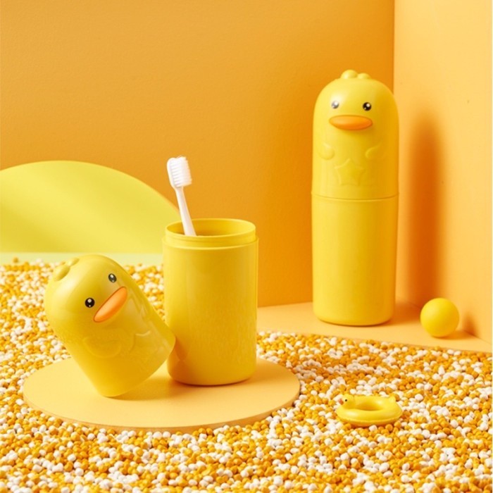 Estuche portátil para pasta de dientes de viaje con diseño de pato antipolvo