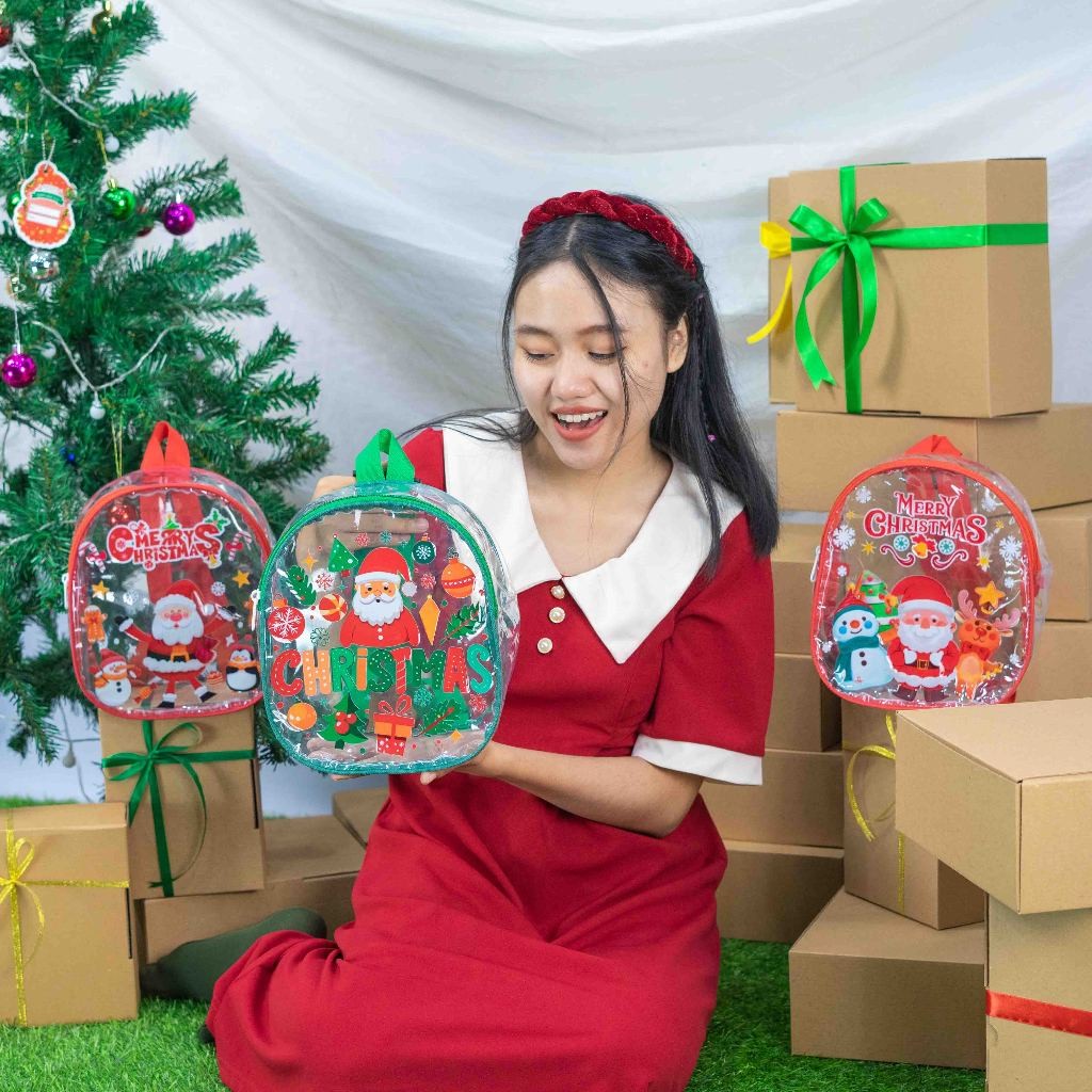 (BOLSA TRANSPARENTE) Bolsa especial de Navidad / Regalo de recuerdo de Navidad SE PUEDE COMPRAR INDIVIDUALMENTE