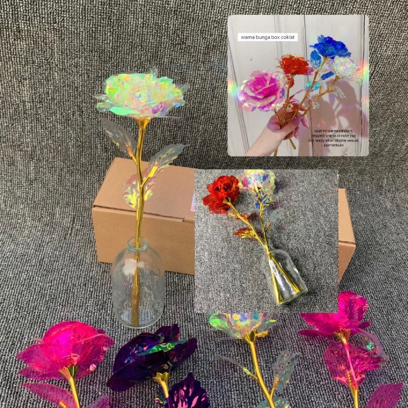 Caja de regalo con flores de rosa