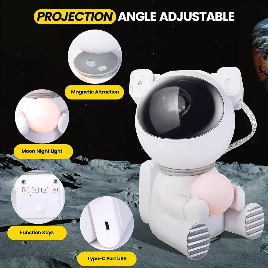Proyector de astronautas con luz de estrellas y control remoto, proyector de auroras