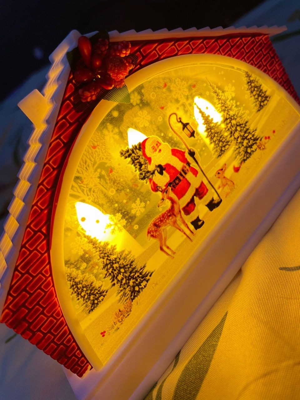 Exhibición navideña Pueblo navideño Luces blancas cálidas Regalo Adornos de decoración navideña para el hogar