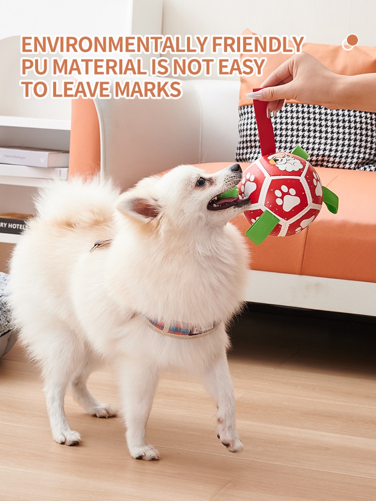 Pelotas de fútbol para perros con lazos, regalo de Halloween y Navidad para mascotas, juguete de cumpleaños para cachorros, juguetes interactivos para tirar de la cuerda, juguetes acuáticos.